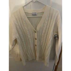 Women Ladies Bobbie Brooks Cardigan Cream White Size Large